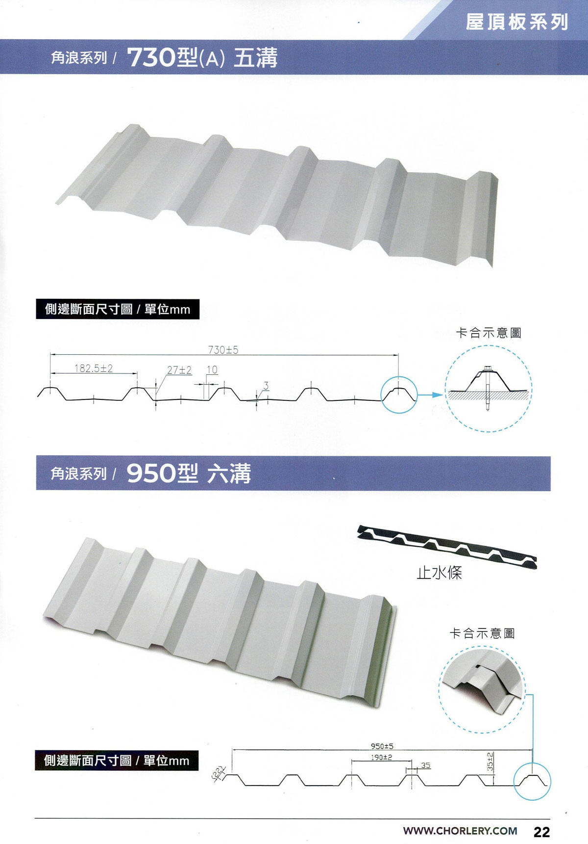 角浪 730型(A)五溝、950型六溝